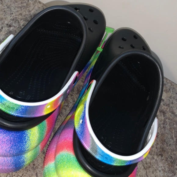 Black and Rainbow Platform Crocs 🌈 - Picture 4 of 17